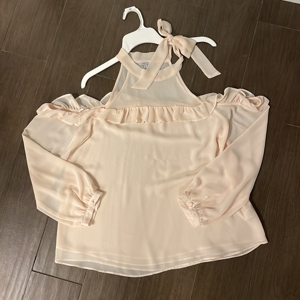 Blush pink sheer top